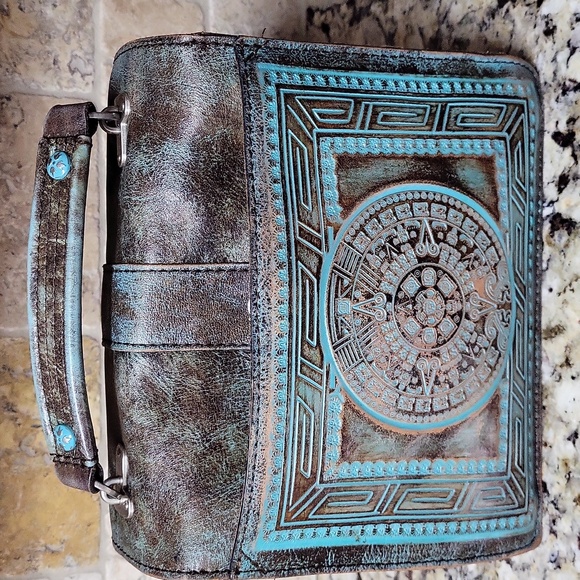 Patricia Nash Turquoise Stella Satchel Crossbody - Picture 4 of 14